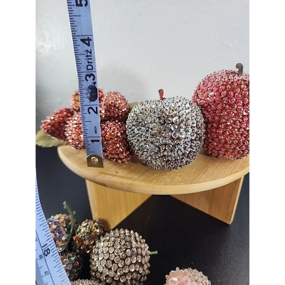 8 Pieces‎ Vintage 1960's BEADED Push Pin Sequin LIFE SIZE FRUIT